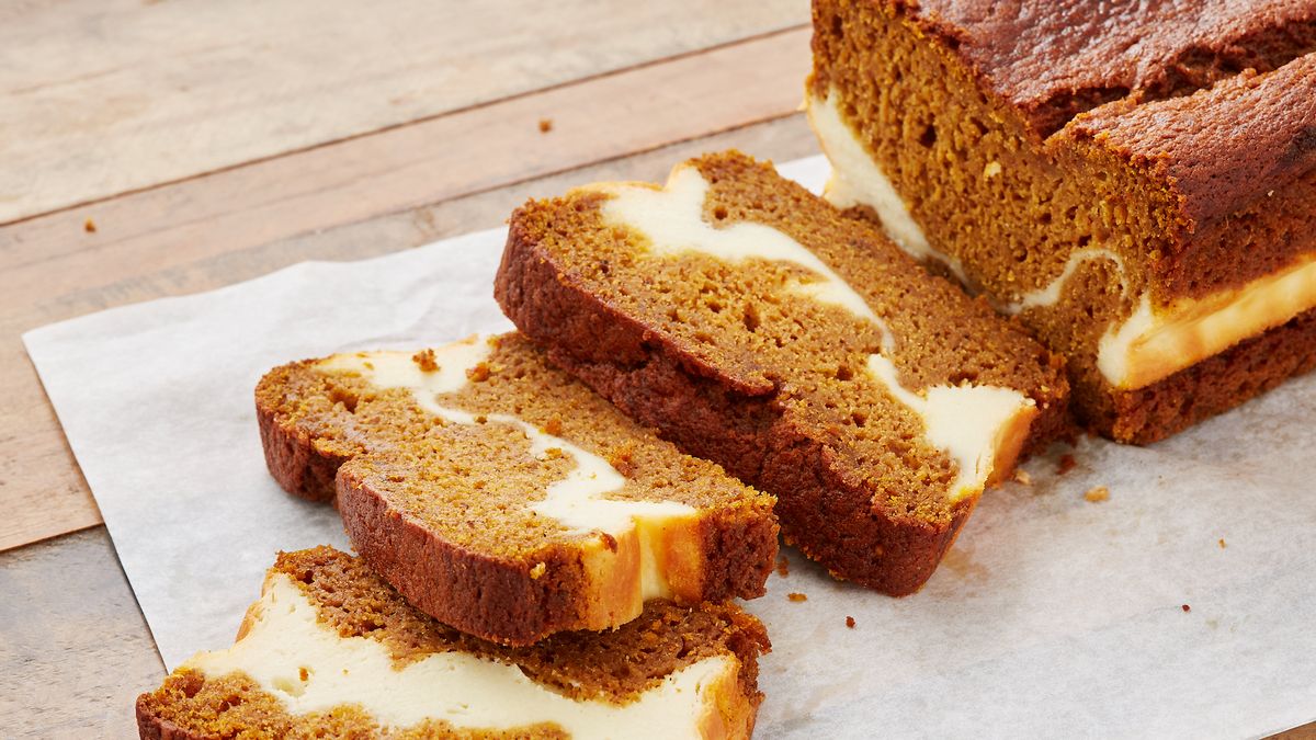 preview for It's All About the Swirl in this Cheesecake-Stuffed Pumpkin Bread