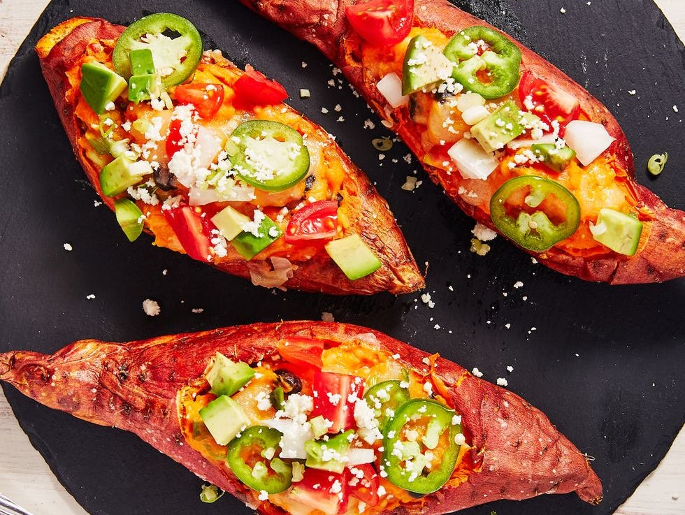 These Twice-Baked Sweet Potatoes Are The PERFECT Dinner