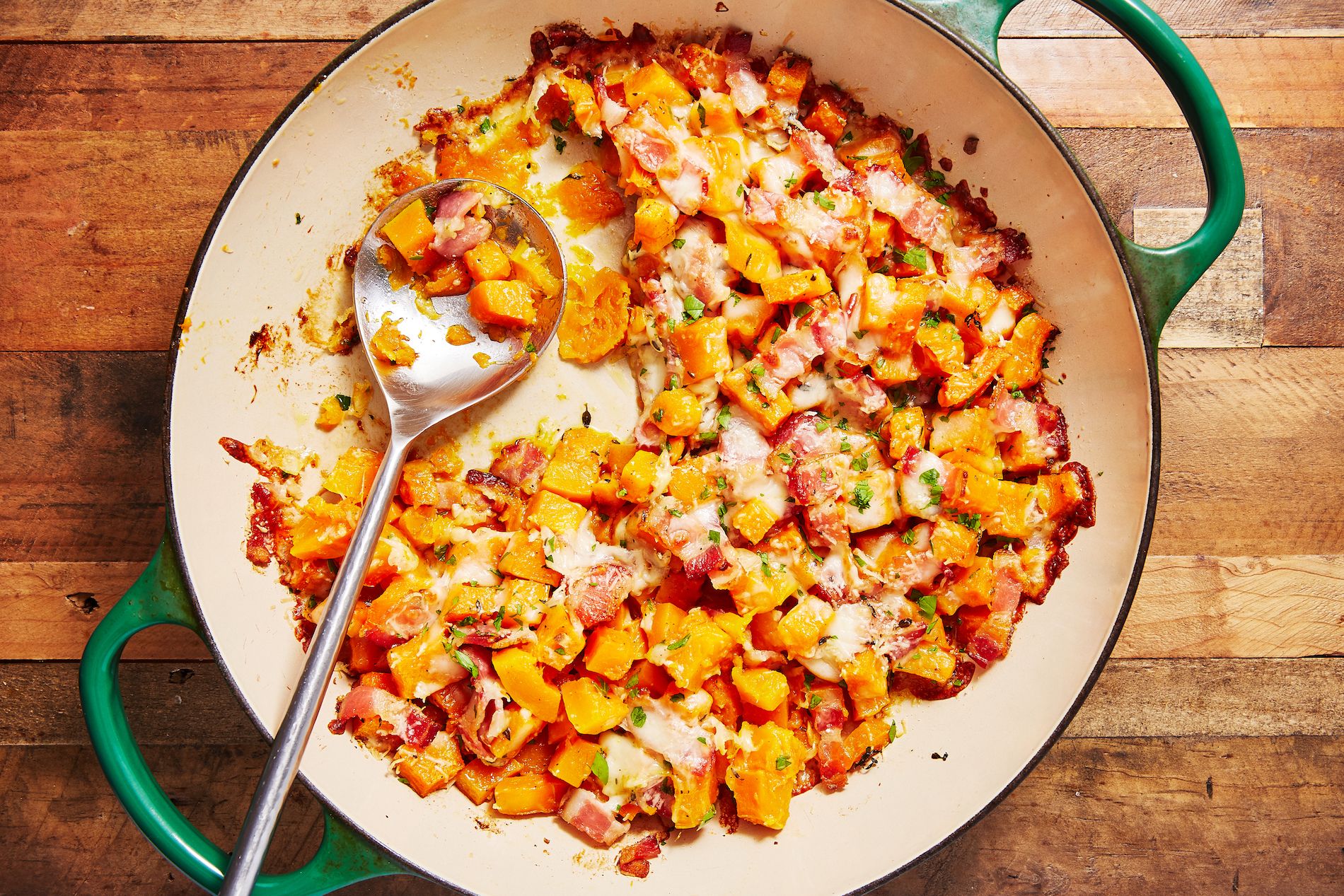 Skillet Buttercup Squash with Bacon