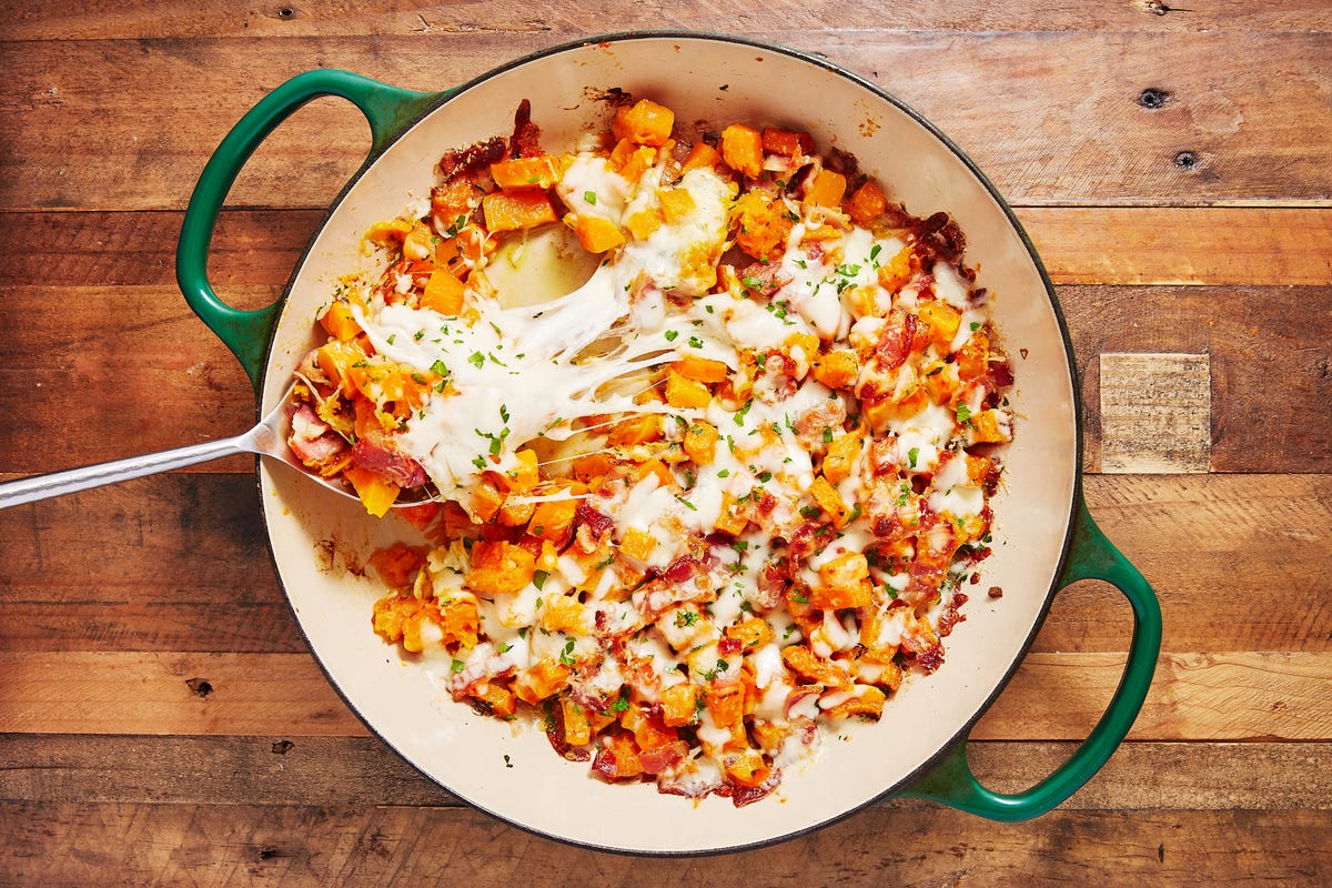 preview for Cheesy Bacon Butternut Squash Will Outshine Everything Else On The Dinner Table