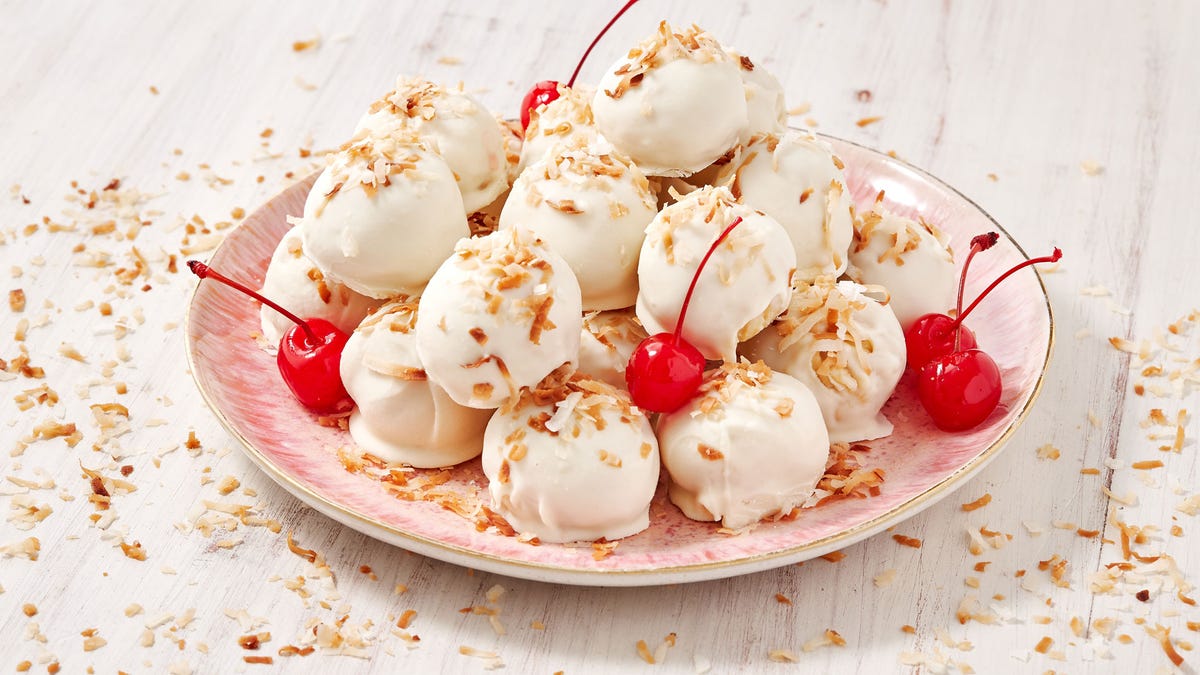 Video player poster image preview for Pina Colada Truffles Are The Perfect Boozy Treat