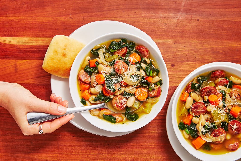 Dish, Food, Cuisine, Ingredient, Minestrone, Vegetarian food, Vegetable, Produce, Meal, Staple food, 