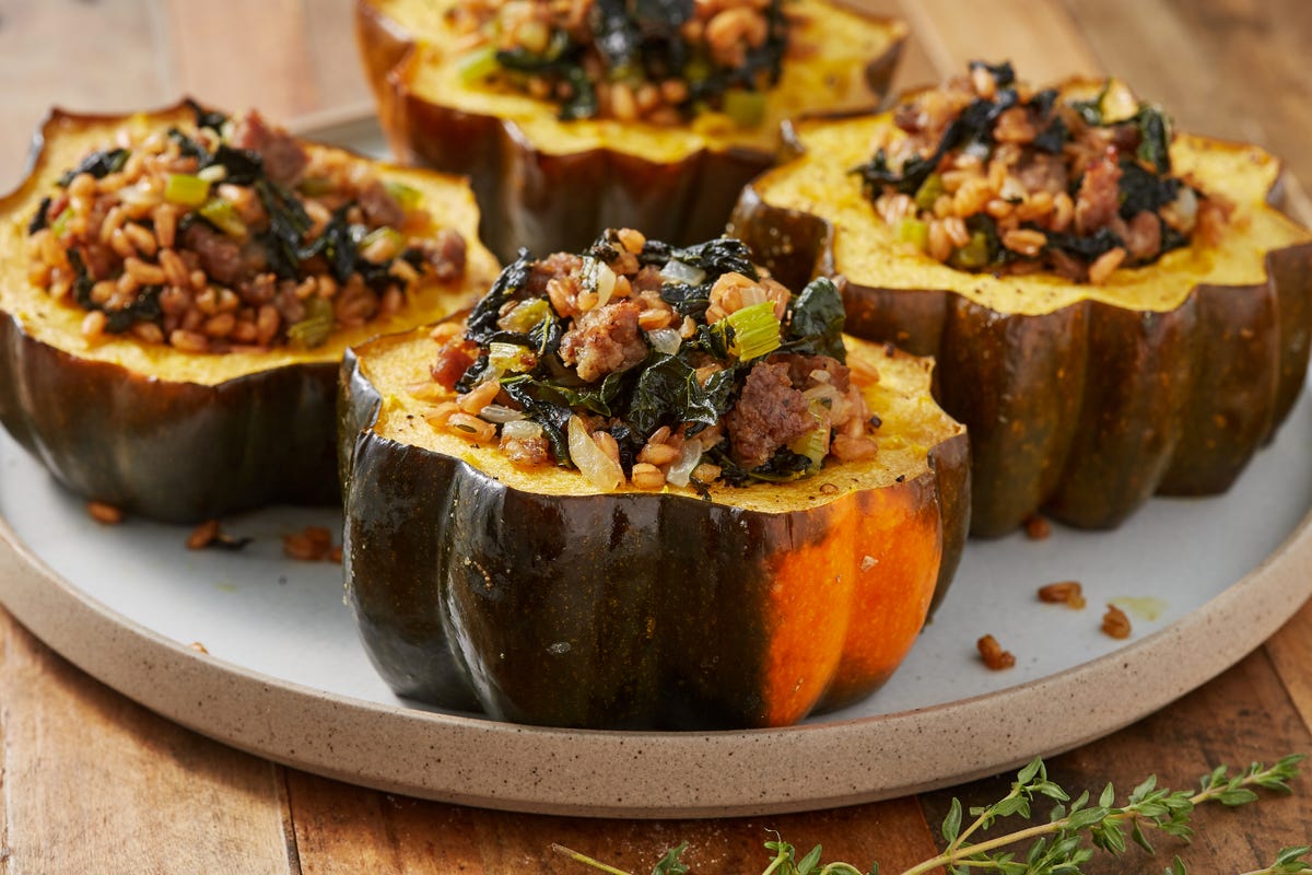 preview for Kale and Sausage Are The Stars Of This Stuffed Acorn Squash