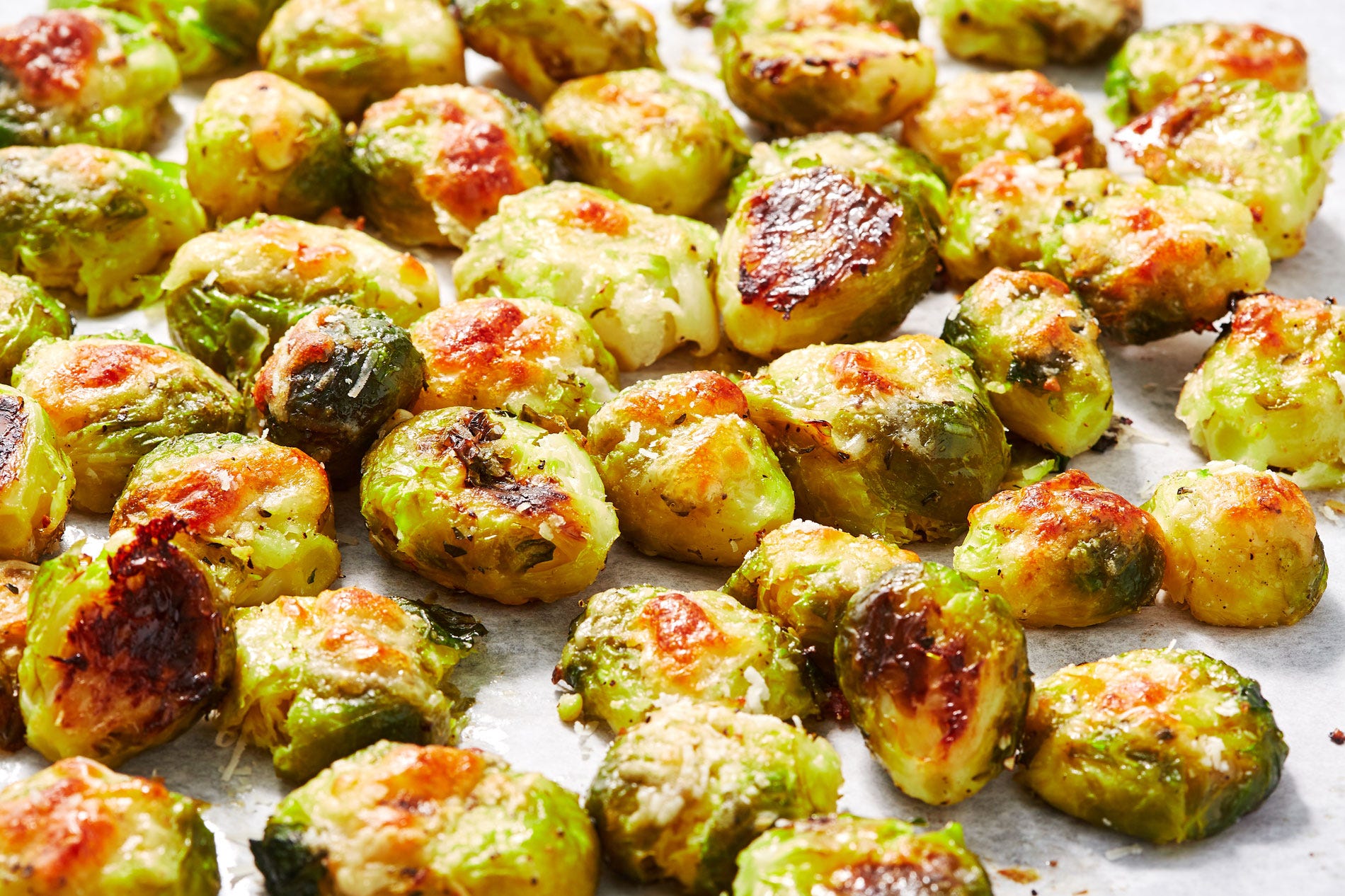 Cheesy Smashed Brussels Sprouts Will Only Fuel Your Obsession