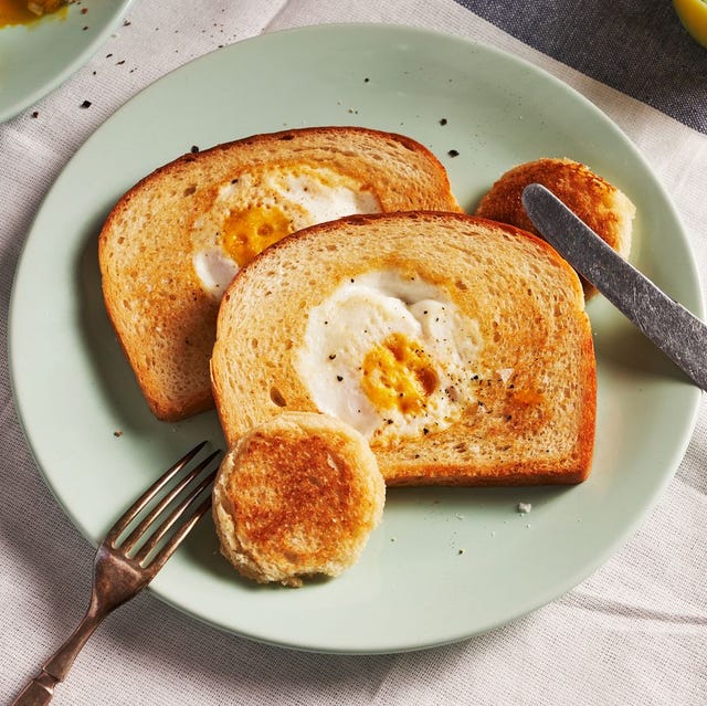 egg in a basket, toad in a hole, egg in bread, egg in toast