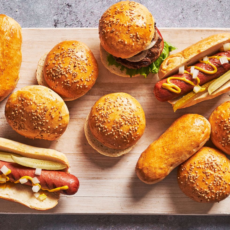 hot dog and hamburger buns