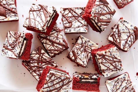 red velvet cookies cream bars