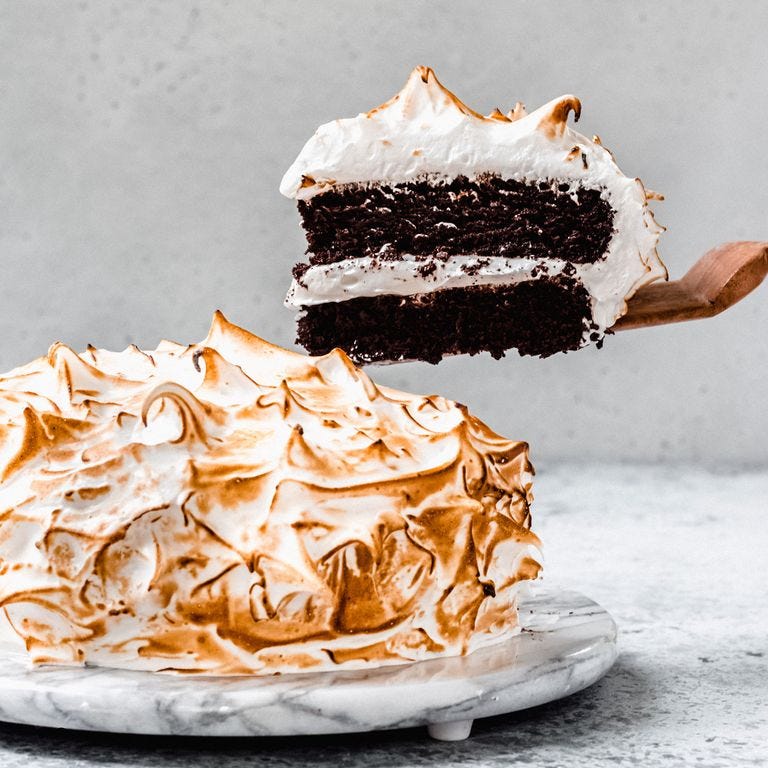 torched marshmallow mothers day cake
