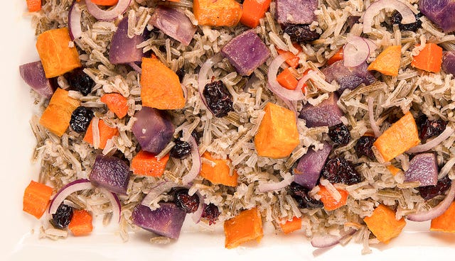 Wild Rice & Root Vegetables - Delish.com wild rice mixed with roasted root vegetables