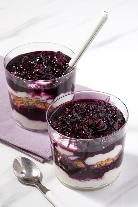 parfait with blueberry compote