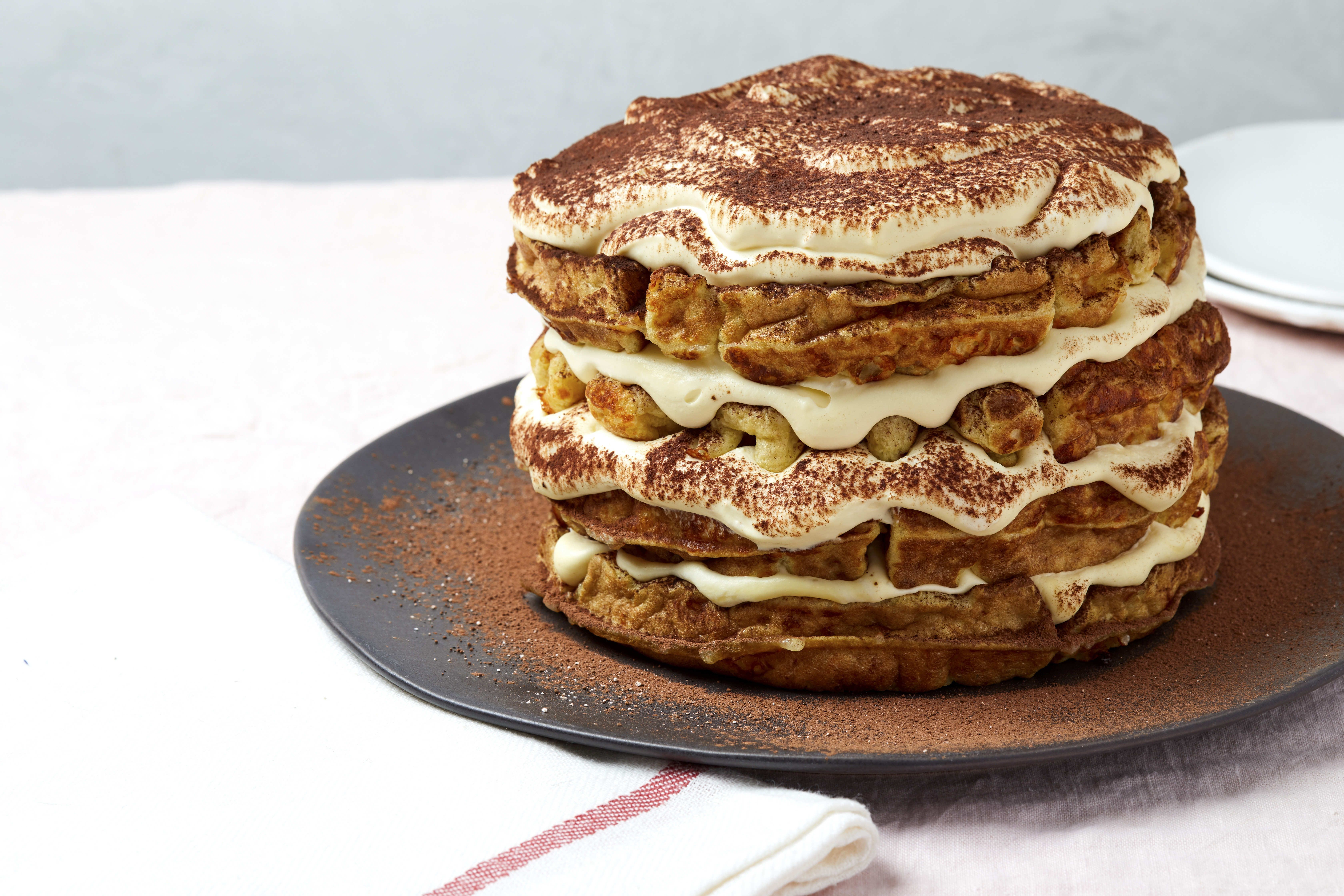 Keto Tiramisu Chaffle Cake