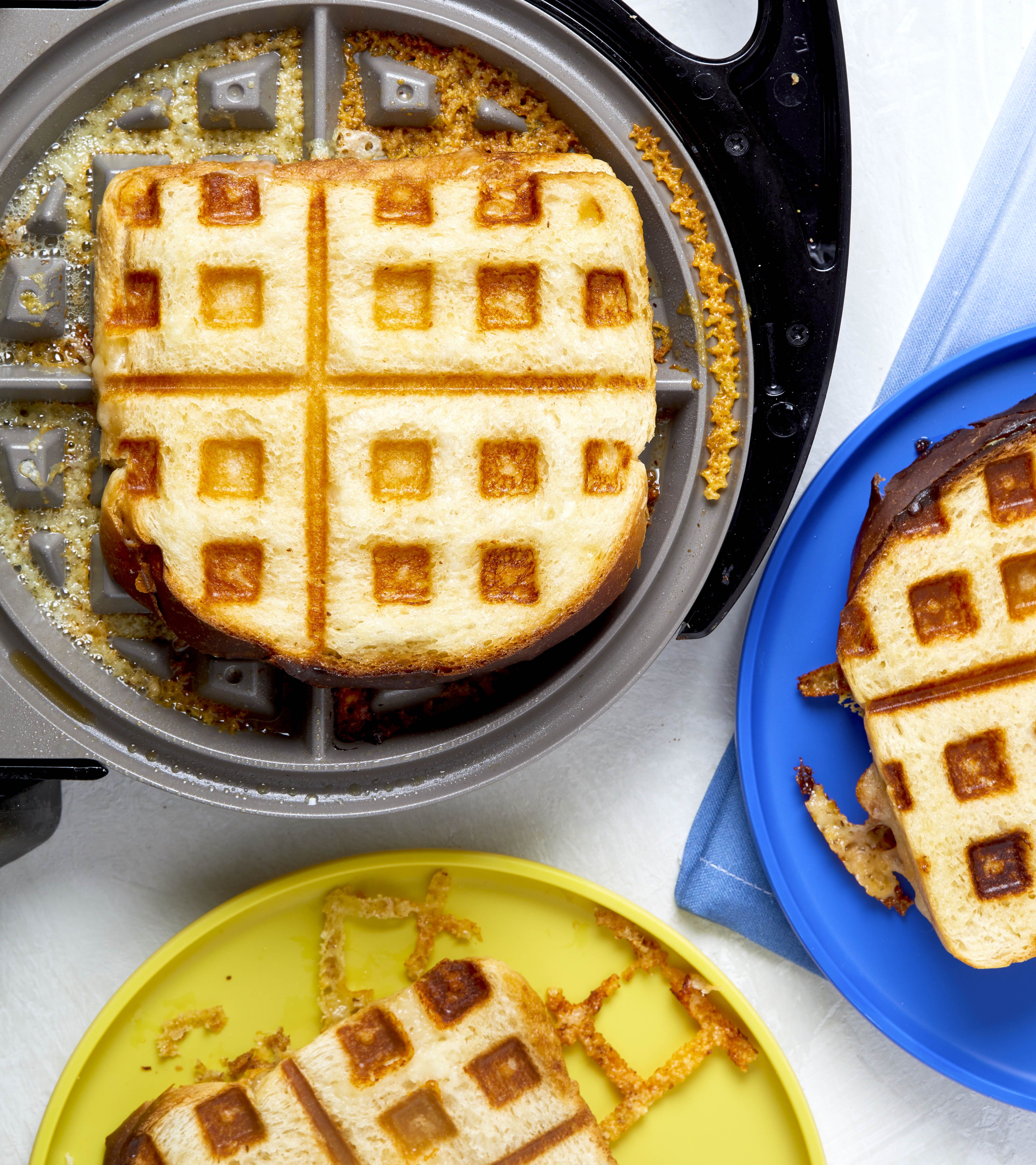 Waffled Grilled Cheese Sandwich Recipe In Waffle Maker or Iron - Fifteen  Spatulas