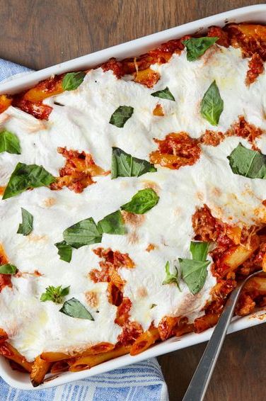 baked penne alla vodka with turkey