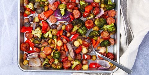 sheet pan sausage and vegetables