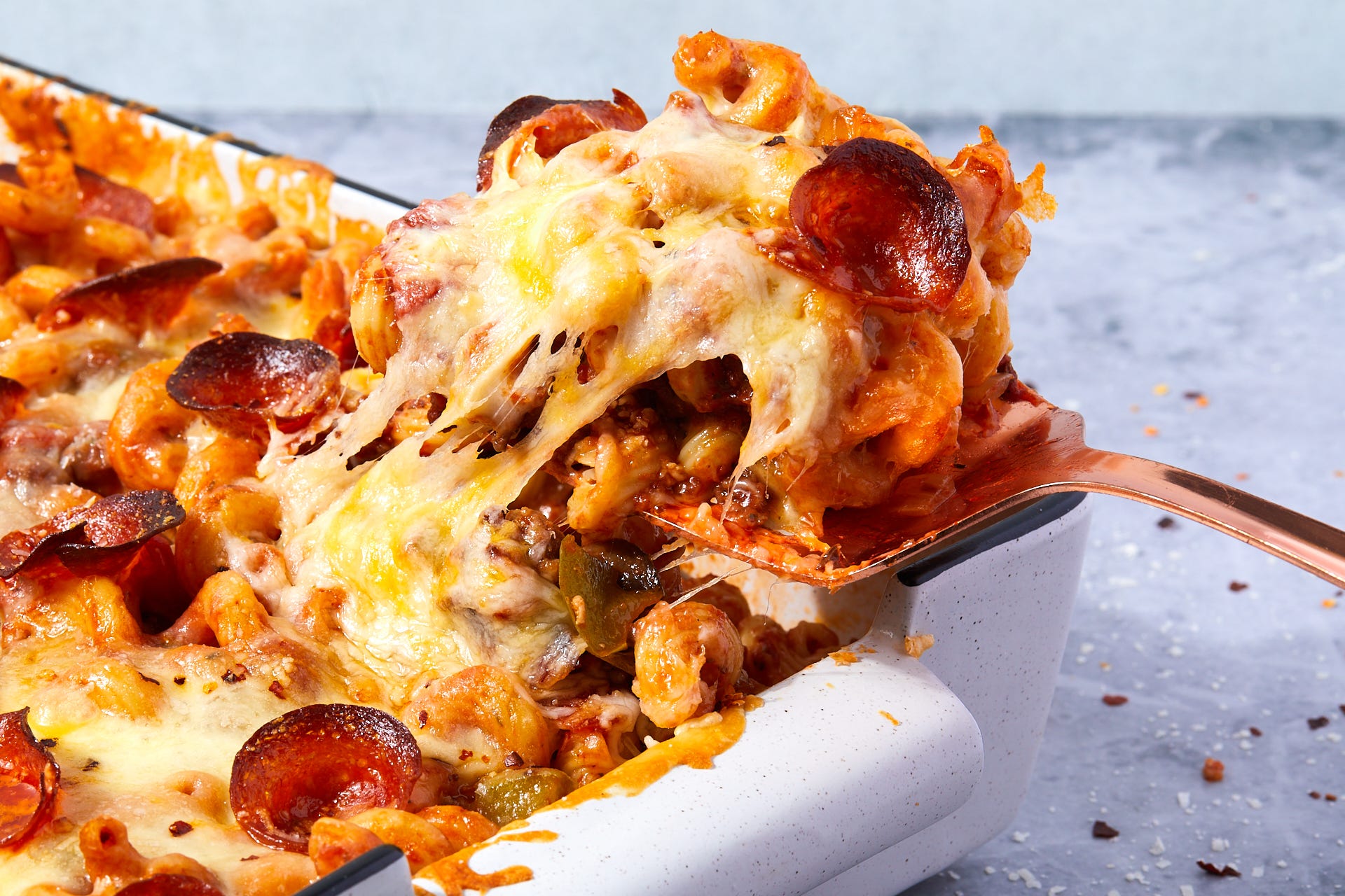 Pizza Casserole Has All The Cheesy Tomatoey Goodness Of Our Favorite Take-Out