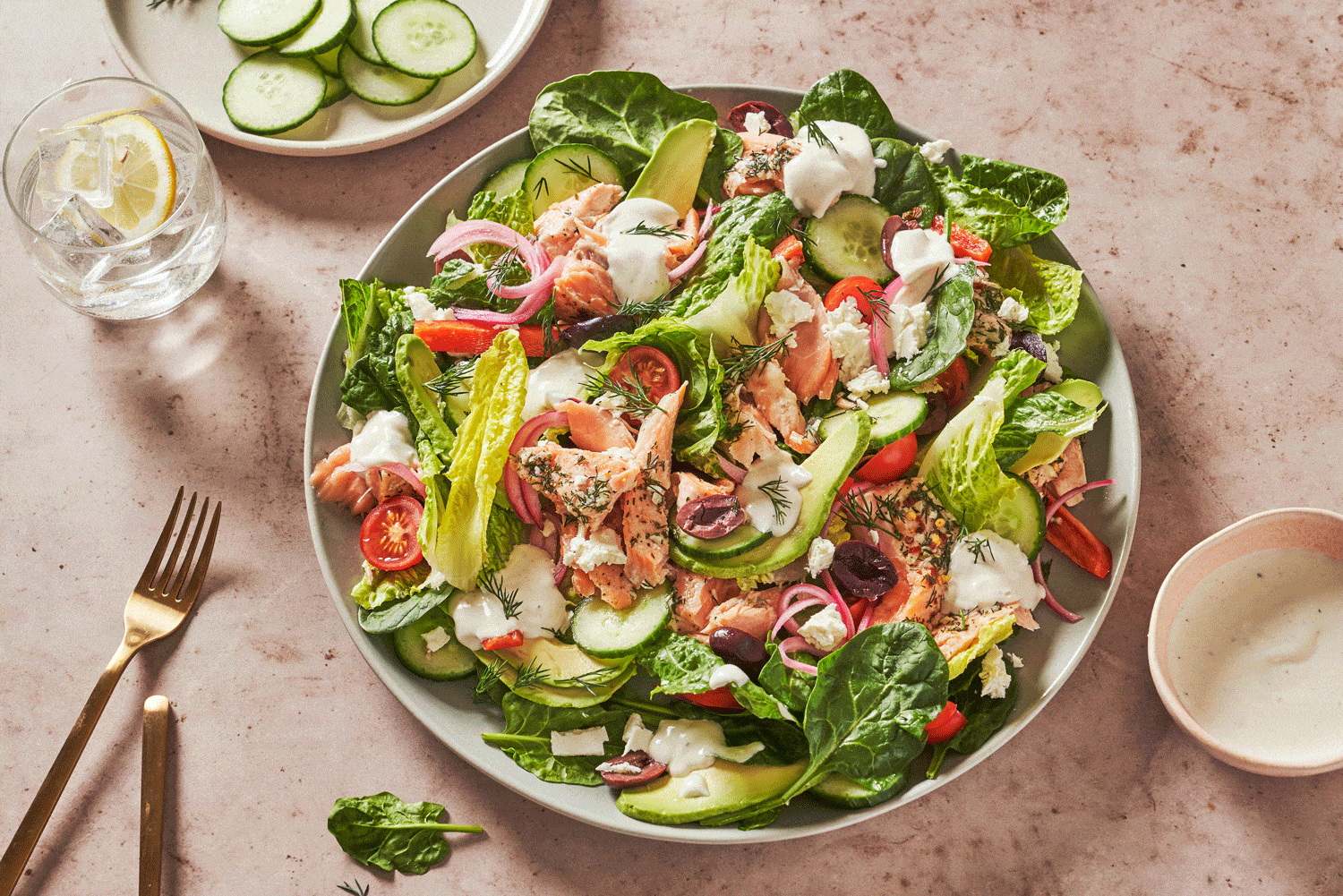 Greek Salad Salmon Bowls Recipe