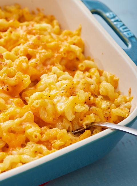 casserole dish of millie peartree's mac and cheese