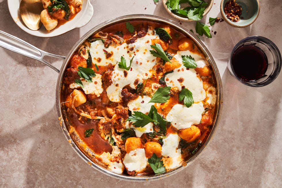 one pot cheesy sausage gnocchi