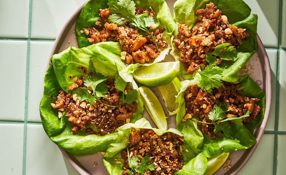 caramelized tofu lettuce cups