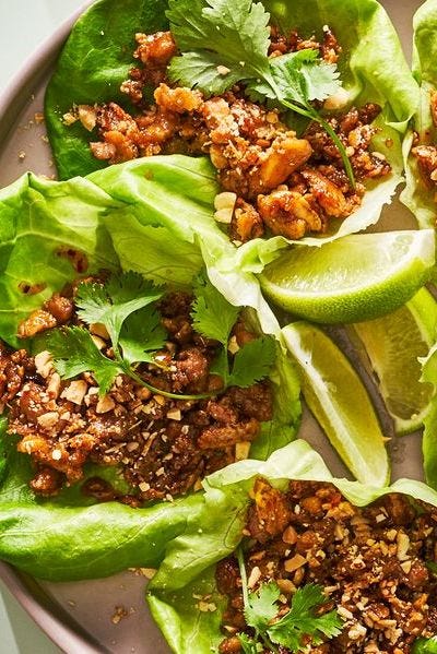 caramelized tofu lettuce cups