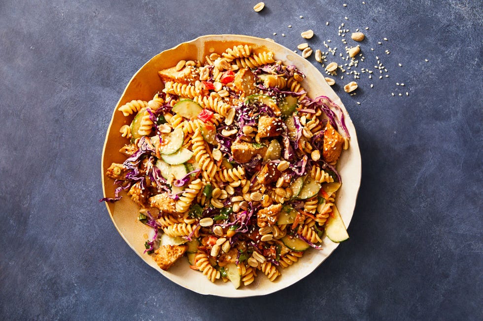thai peanut chicken pasta salad