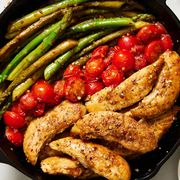one pan balsamic chicken and asparagus