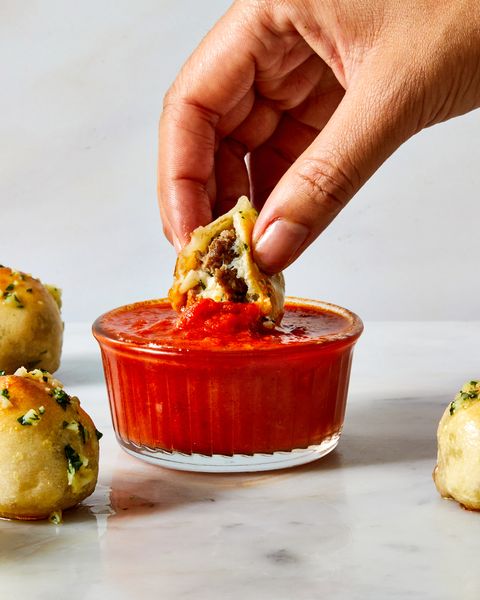 meatball sub bites with marinara sauce