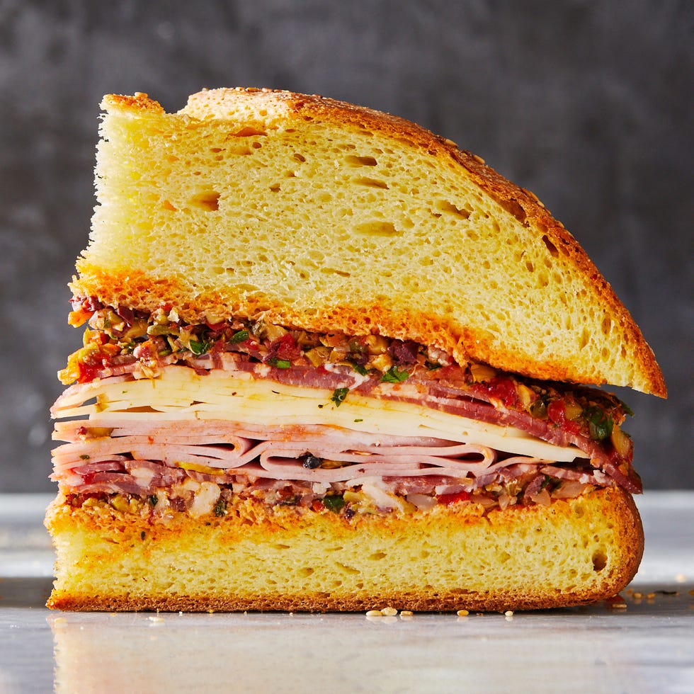 slice of muffuletta