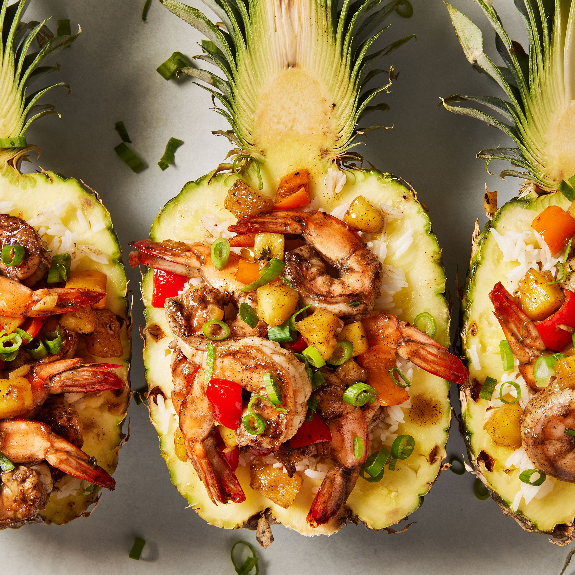 Sheet-Pan Shrimp, Pineapple & Peppers with Rice