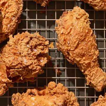 classic crispy fried chicken with a sprinkle of flaky salt