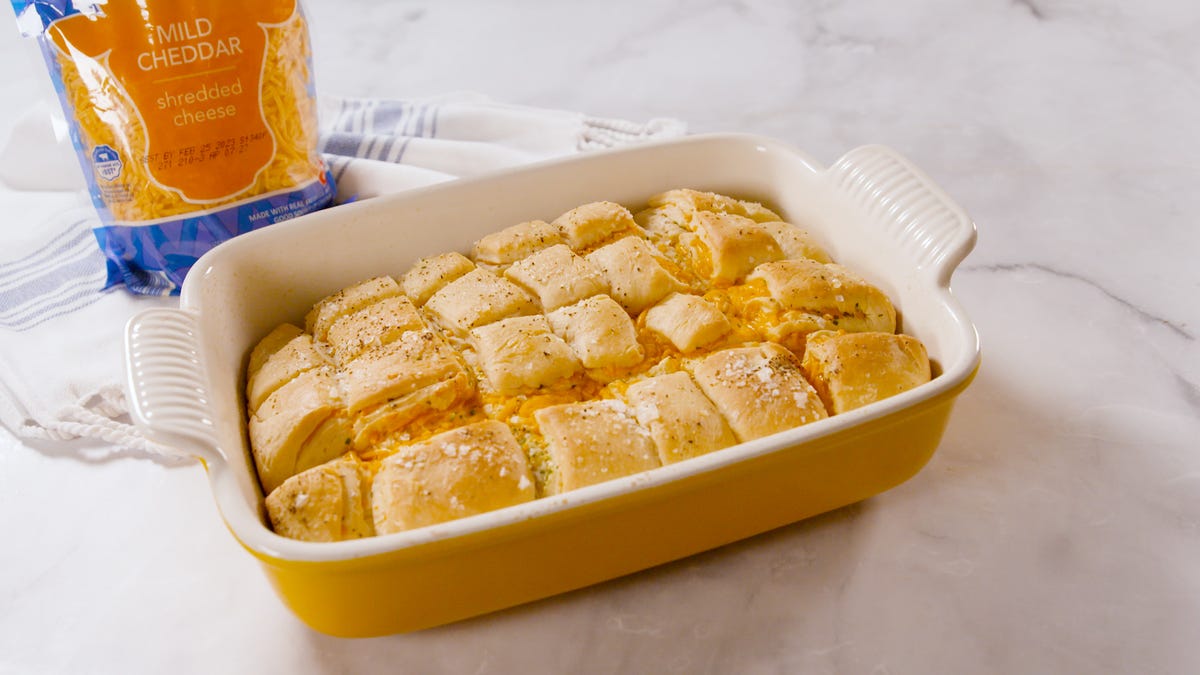 Video player poster image preview for Cheddar-Scallion Parker House Rolls