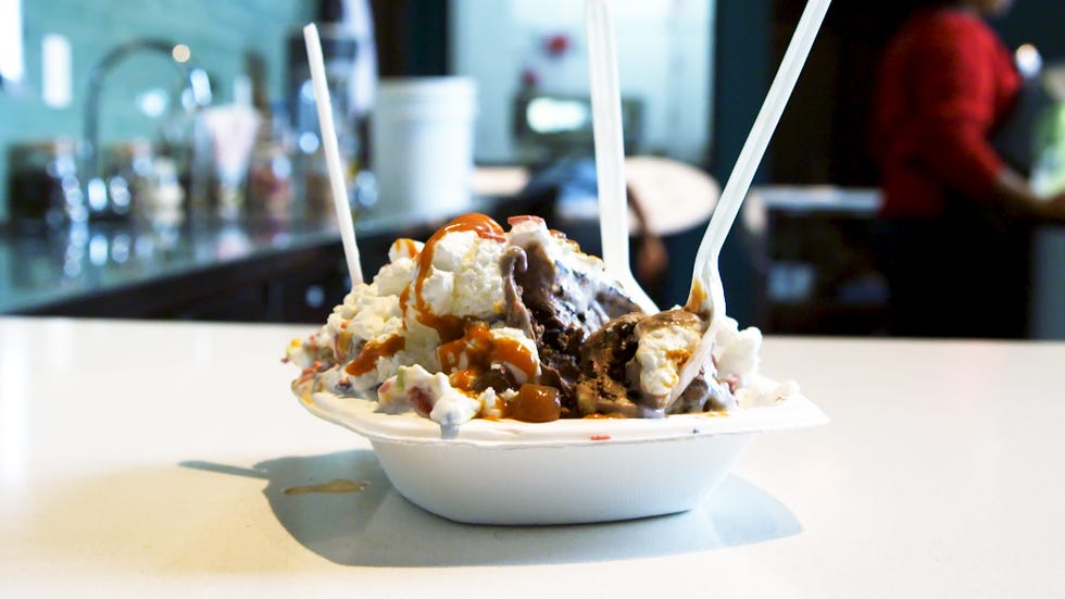 Dish, Food, Cuisine, Sundae, Ingredient, Ice cream, Frozen dessert, Dessert, Breakfast, Vegetarian food, 