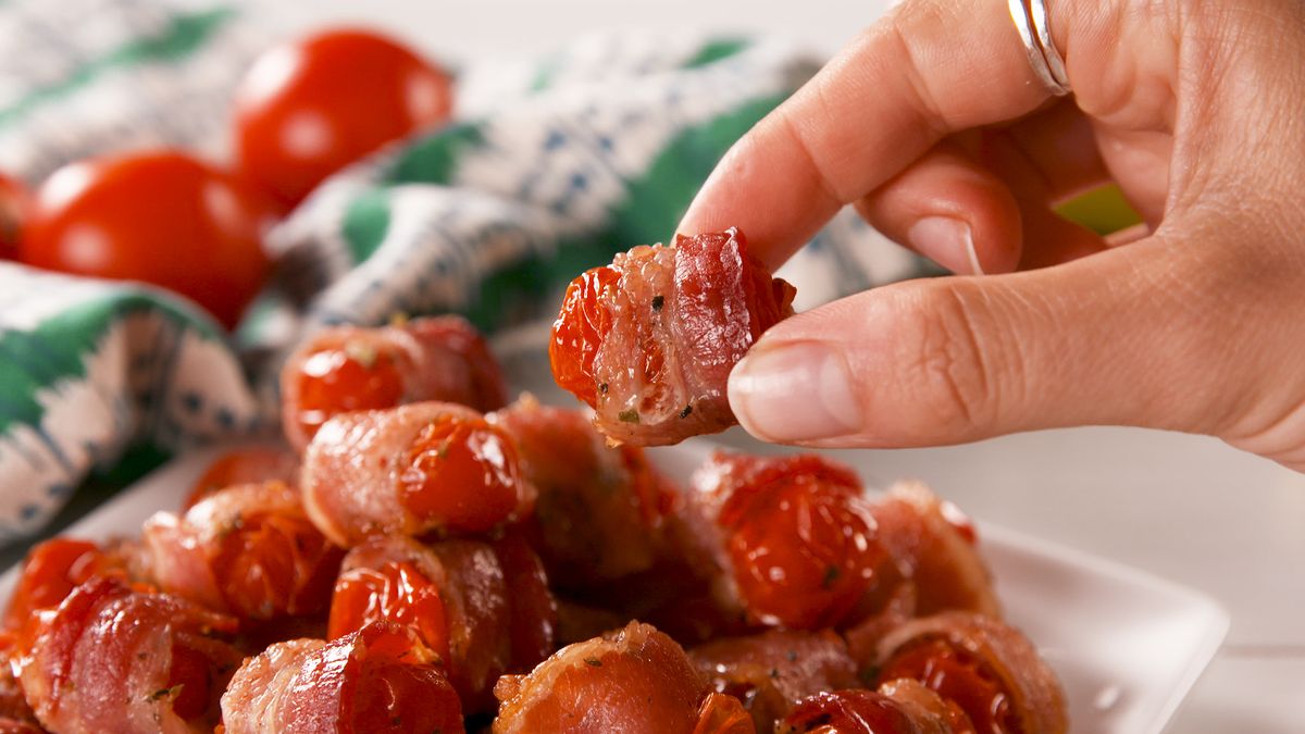 preview for These Bacon Wrapped Tomatoes Are Ridiculously Addictive