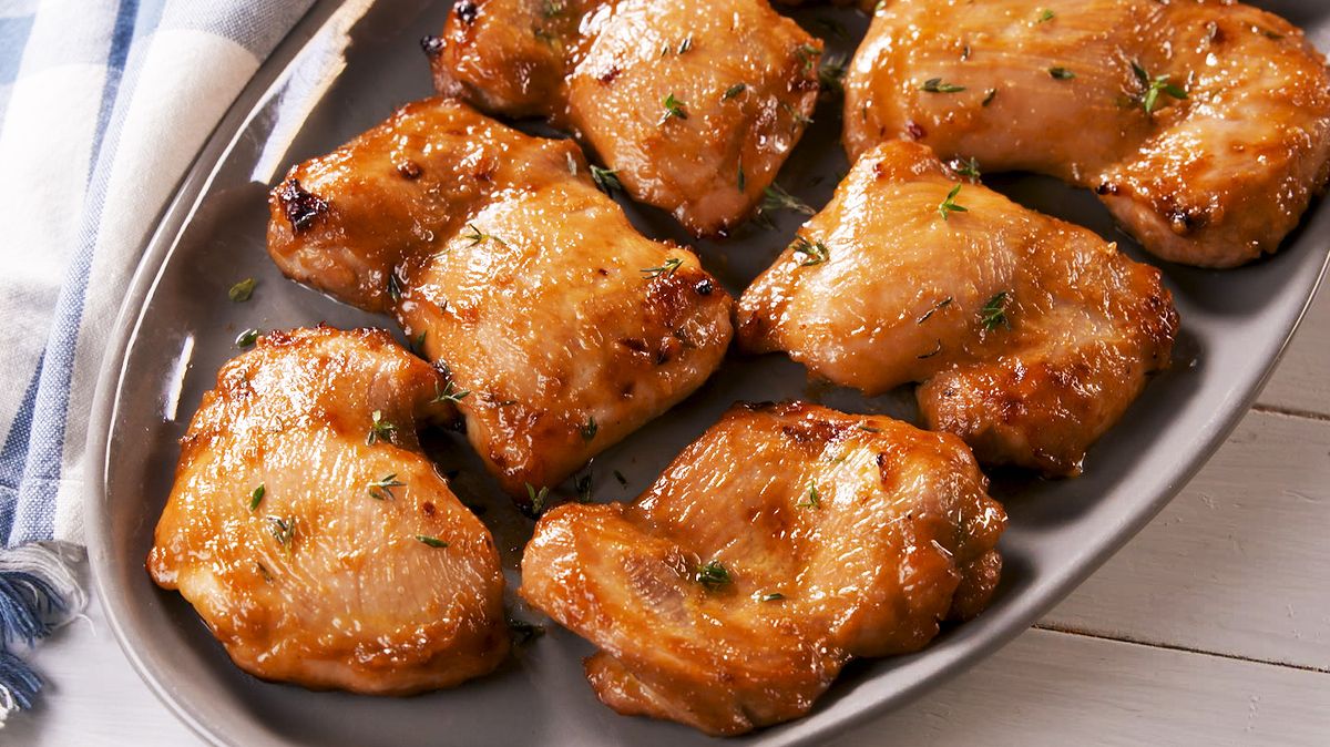 preview for These Boneless Chicken Thighs Have The Best Honey Mustard Glaze