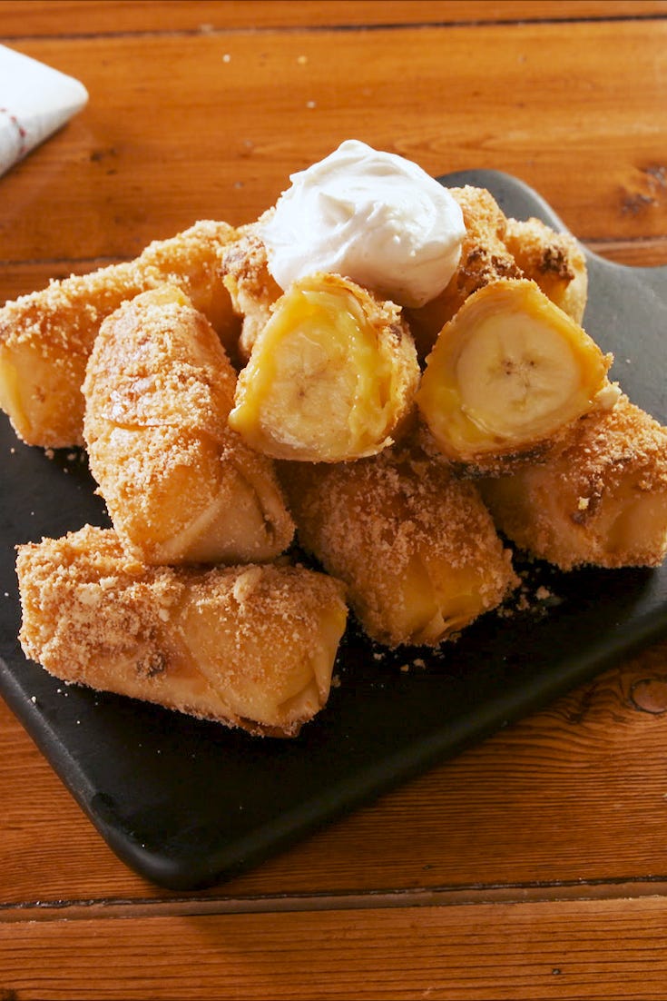 banana pudding egg rolls