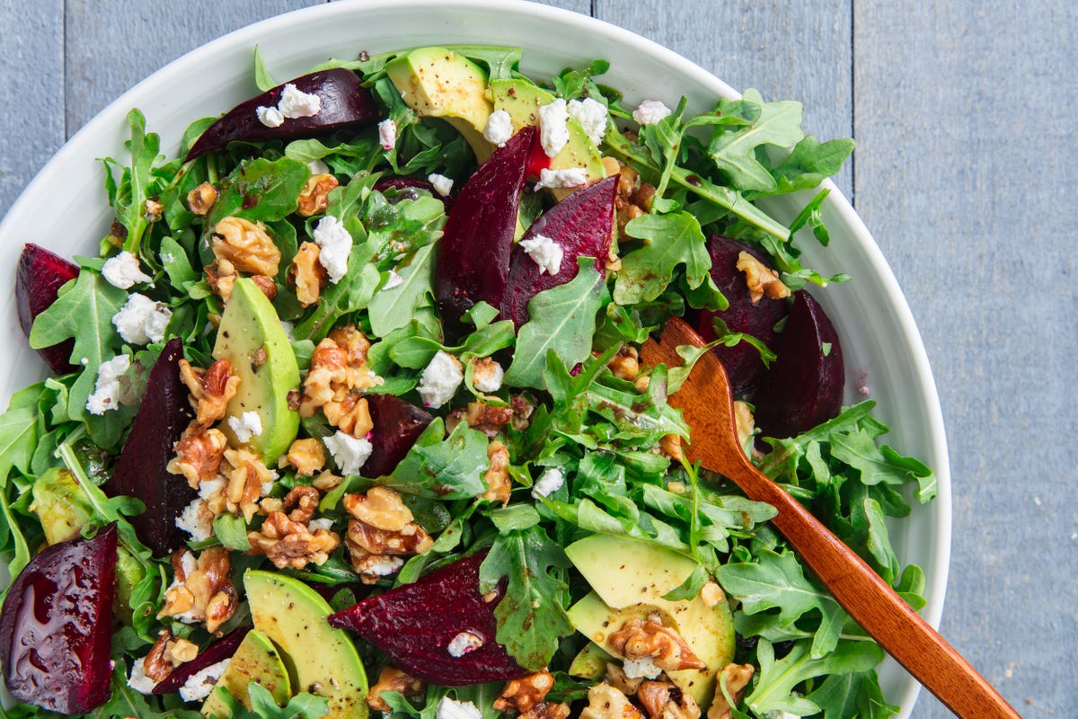 preview for Roasted Beets + Goat Cheese + Arugula = Top Tier Salad