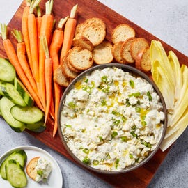 blue cheese artichoke dip and crudites