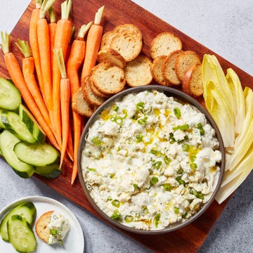 blue cheese artichoke dip and crudites