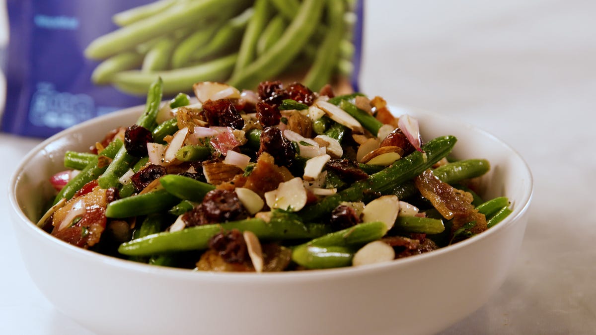 preview for Sheet Pan Maple-Bacon Green Beans | Delish + Birds Eye