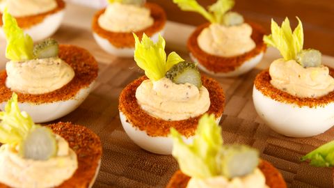 preview for Bloody Mary Deviled Eggs Are An Instant Party Classic