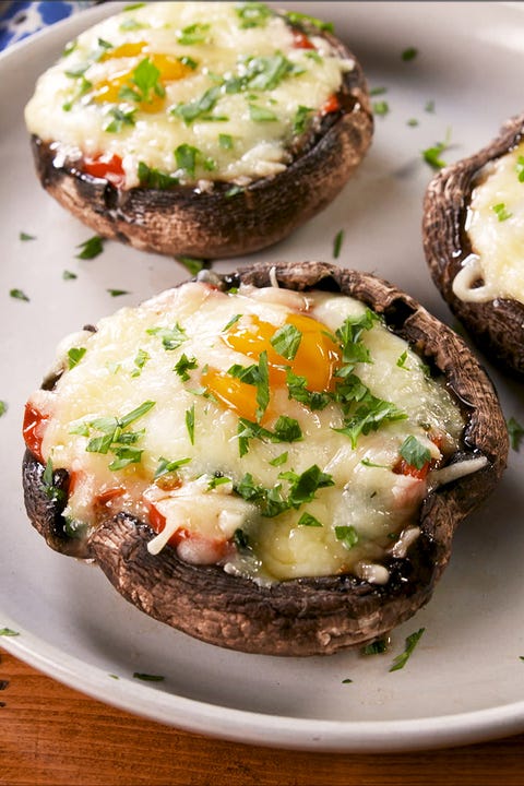 Breakfast Stuffed Portobellos - Delish.com breakfast stuffed portobellos