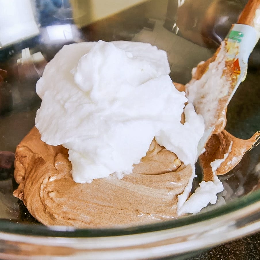 mixing ingredients for a dessert