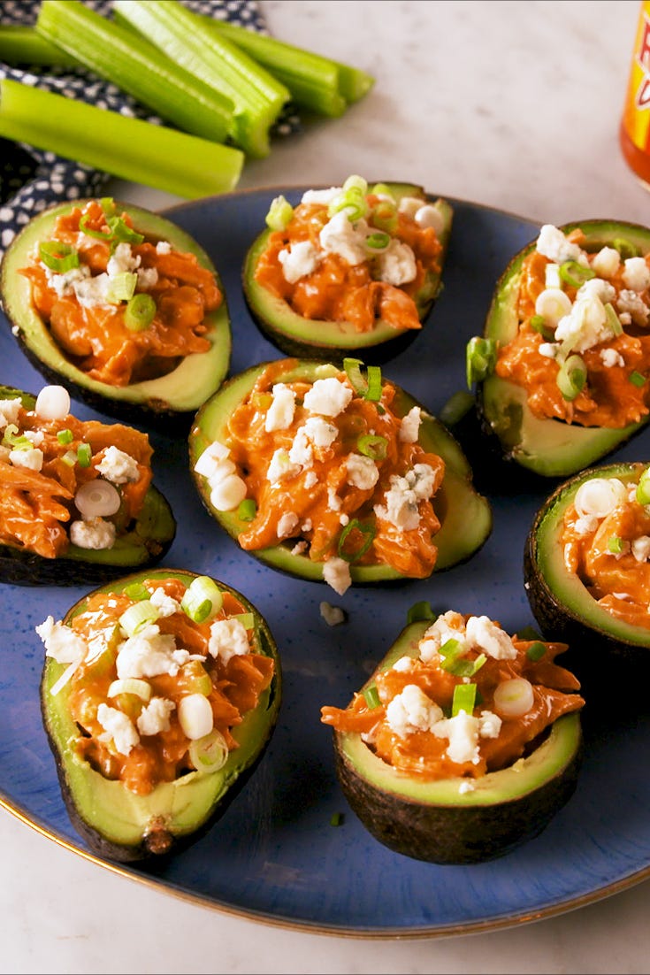 buffalo chicken stuffed avocados