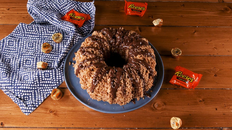 reese s bundt pan rice krispie treats