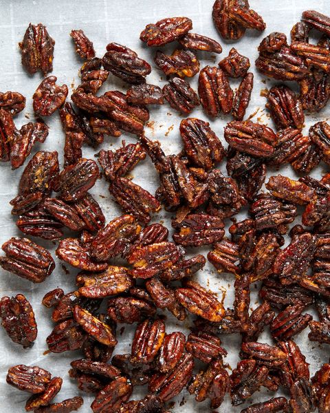 candied pecans, coated with crackly sugar and powdered spices