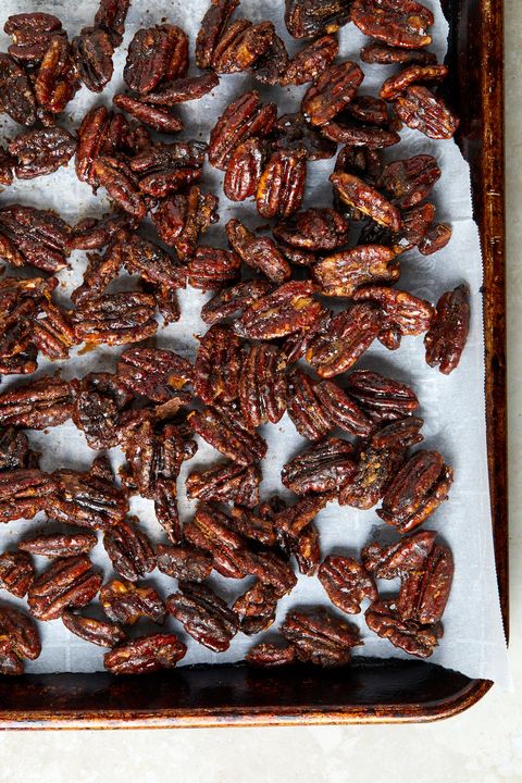 candied pecans, coated with crackly sugar and powdered spices