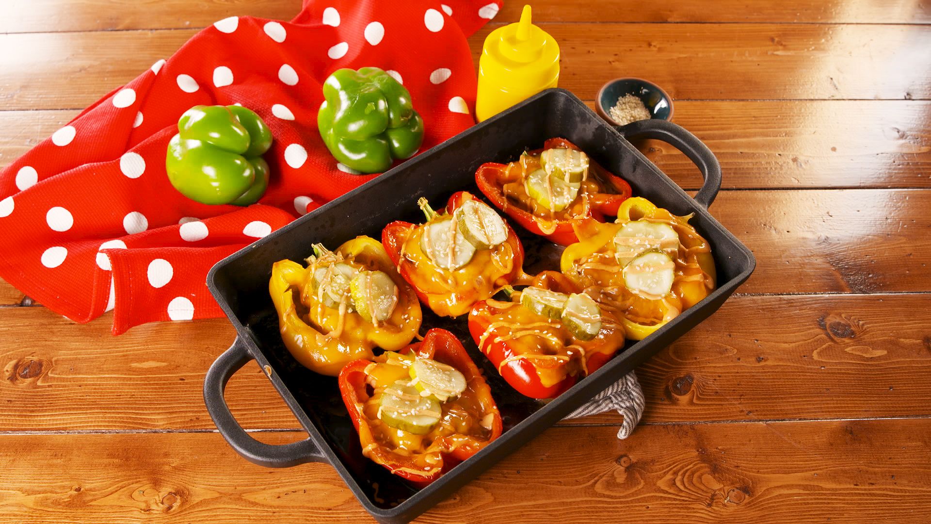 Cheeseburger Stuffed Peppers - How To Make Cheeseburger Stuffed Peppers