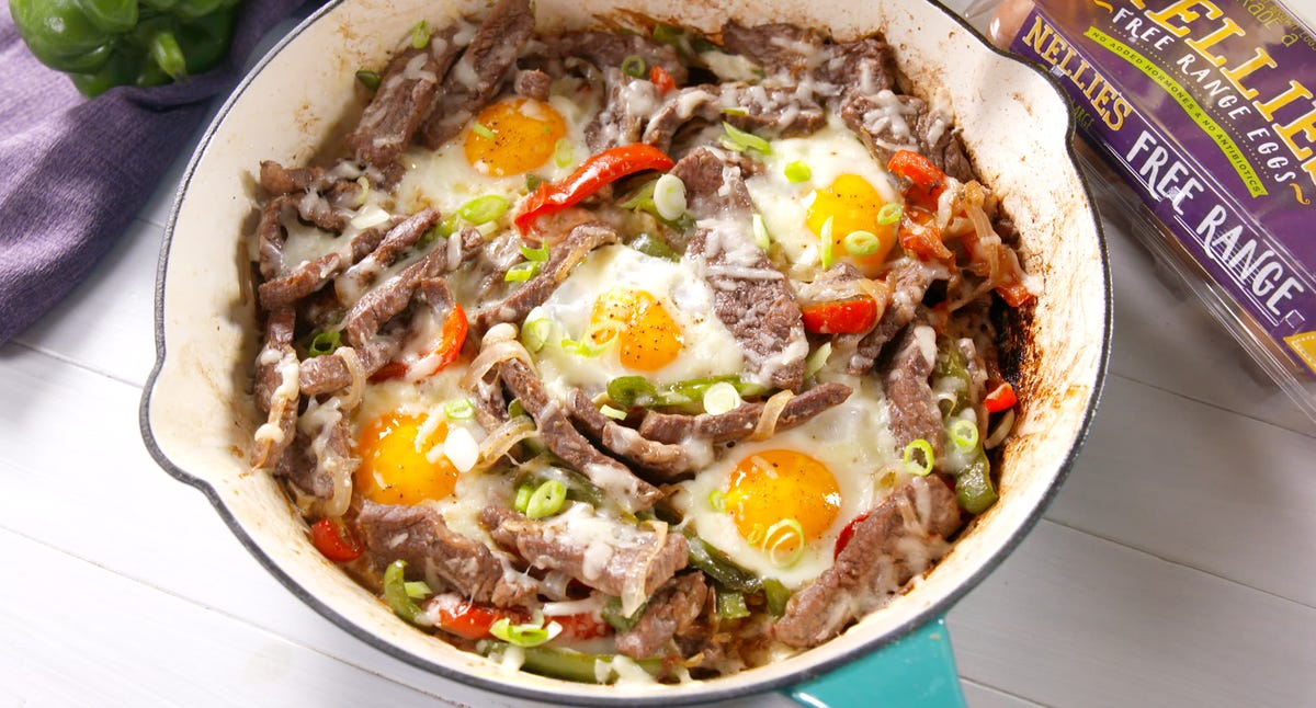 Video player poster image preview for Finally You Can Have Cheesesteak For Breakfast With These Delicious Baked Eggs