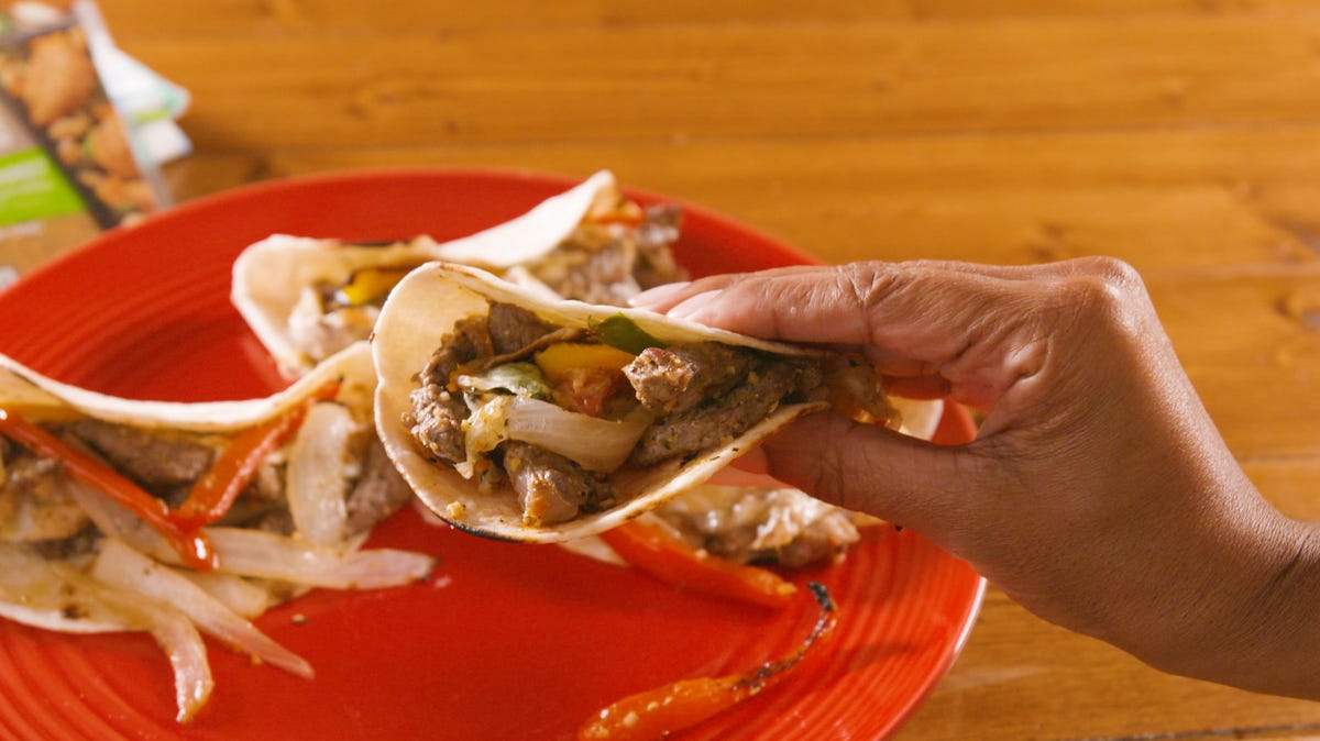 Video player poster image preview for Philly Cheesesteak Sheet Pan Fajitas Are A Dinner Savior