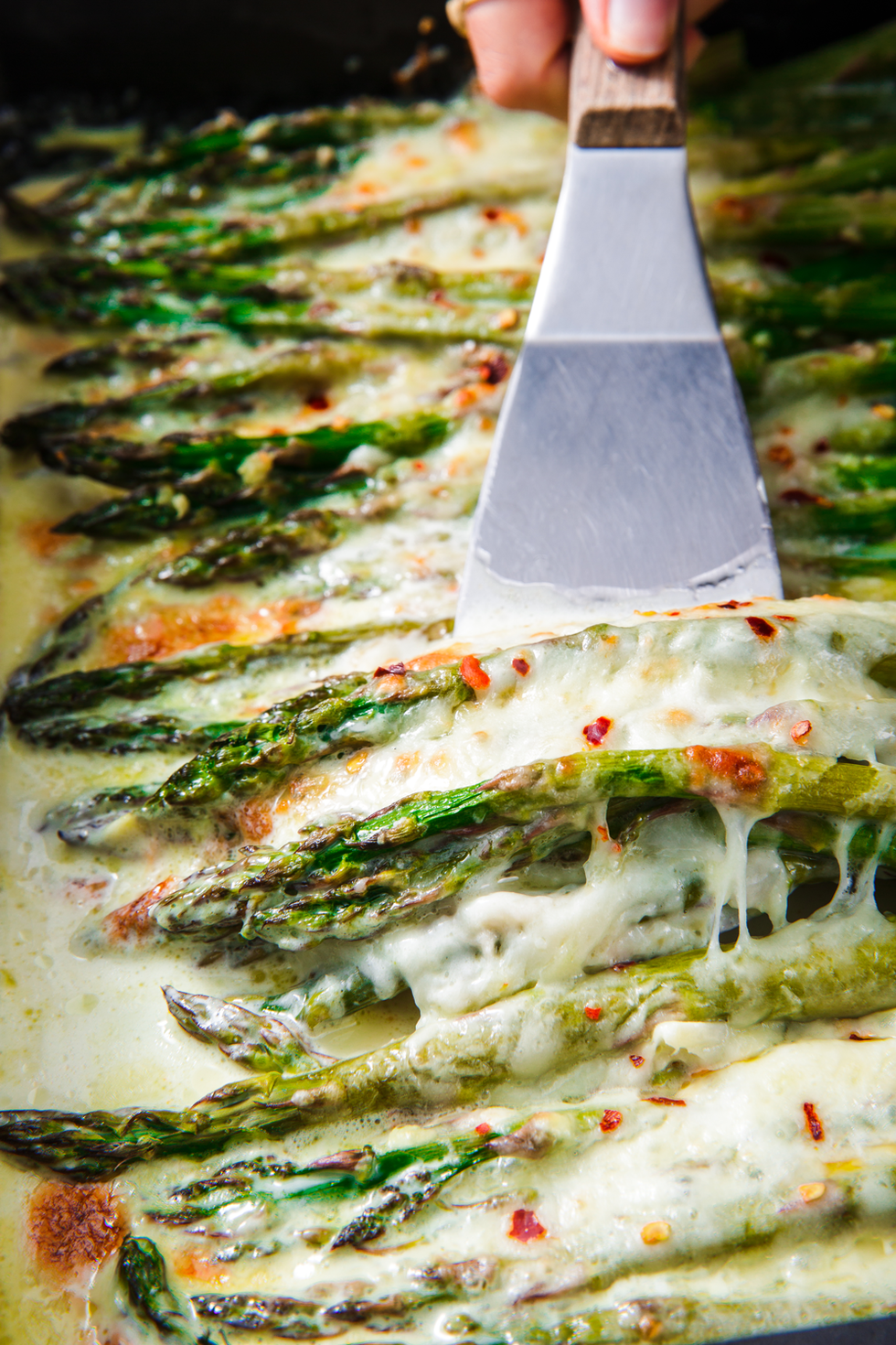 cheesy baked asparagus delishcom